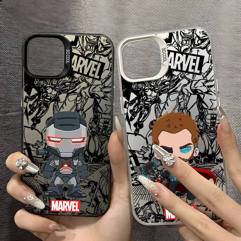 

War Machine Thor Cute Phone Case For IPhone 17 16 15 14 13 12 11 Plus Pro Max Multicolor Aurora Laser Shockproof Funda