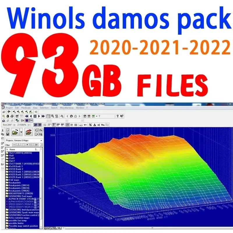 

Хит продаж 2024, пакеты DAMOS на 93 ГБ WINOLS с большим архивом, пакеты Damos для программного обеспечения Winols, чип-тюнинг карт, все карты данных, файл