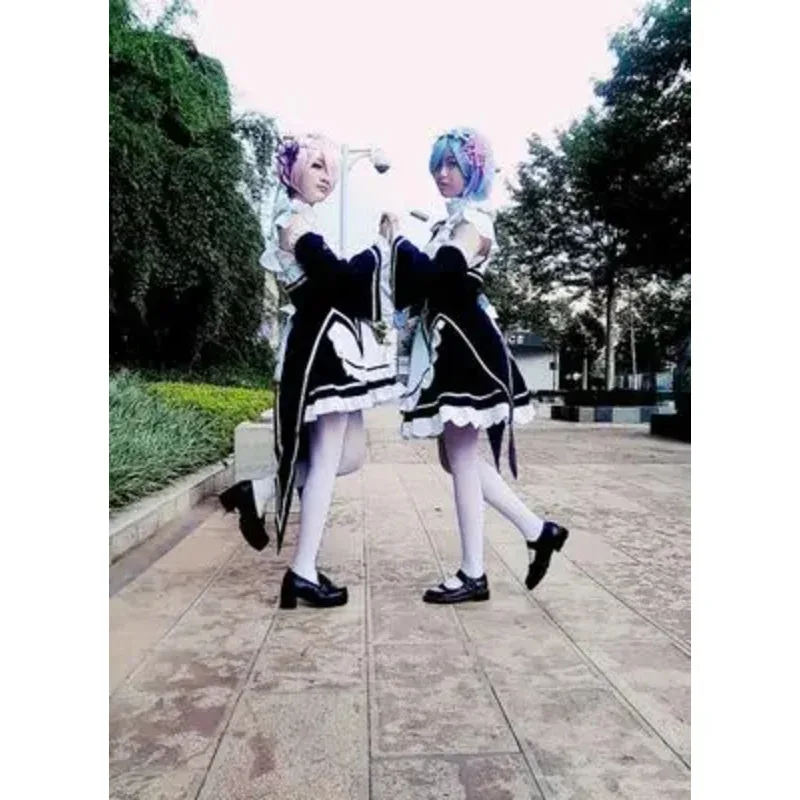 

Sky04 В наличии Re: Zero Kara hajimeru isekai Seikai Ram/REM черный костюм для косплея, платье горничной на Рождество, Hallowee44Si!