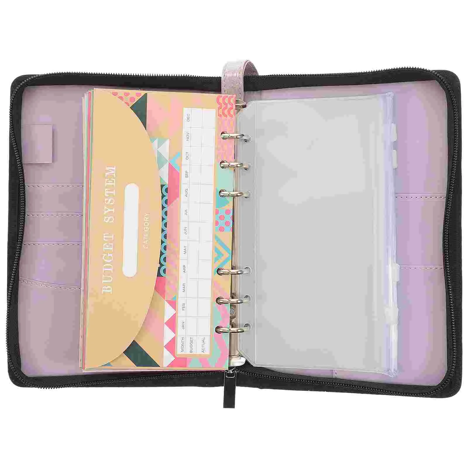 

Budget Binder with Zipper Envelopes Wallet Storage Bag Multiple-slots Filling Practical Clutch