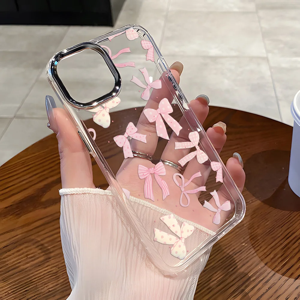 Bow TPU Handyhülle für Samsung A57 5G A56 A37 A55 5G A16 A07 A73 5G A15 A05 A54 A26 Cover Funda Soft Capinha Caha Transparent