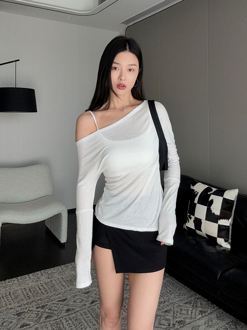 

Льняная футболка с открытыми плечами для йоги и пилатеса, спортивная одежда, топ с длинным рукавом для фитнеса, женская повседневная облегающая мягкая однотонная модель