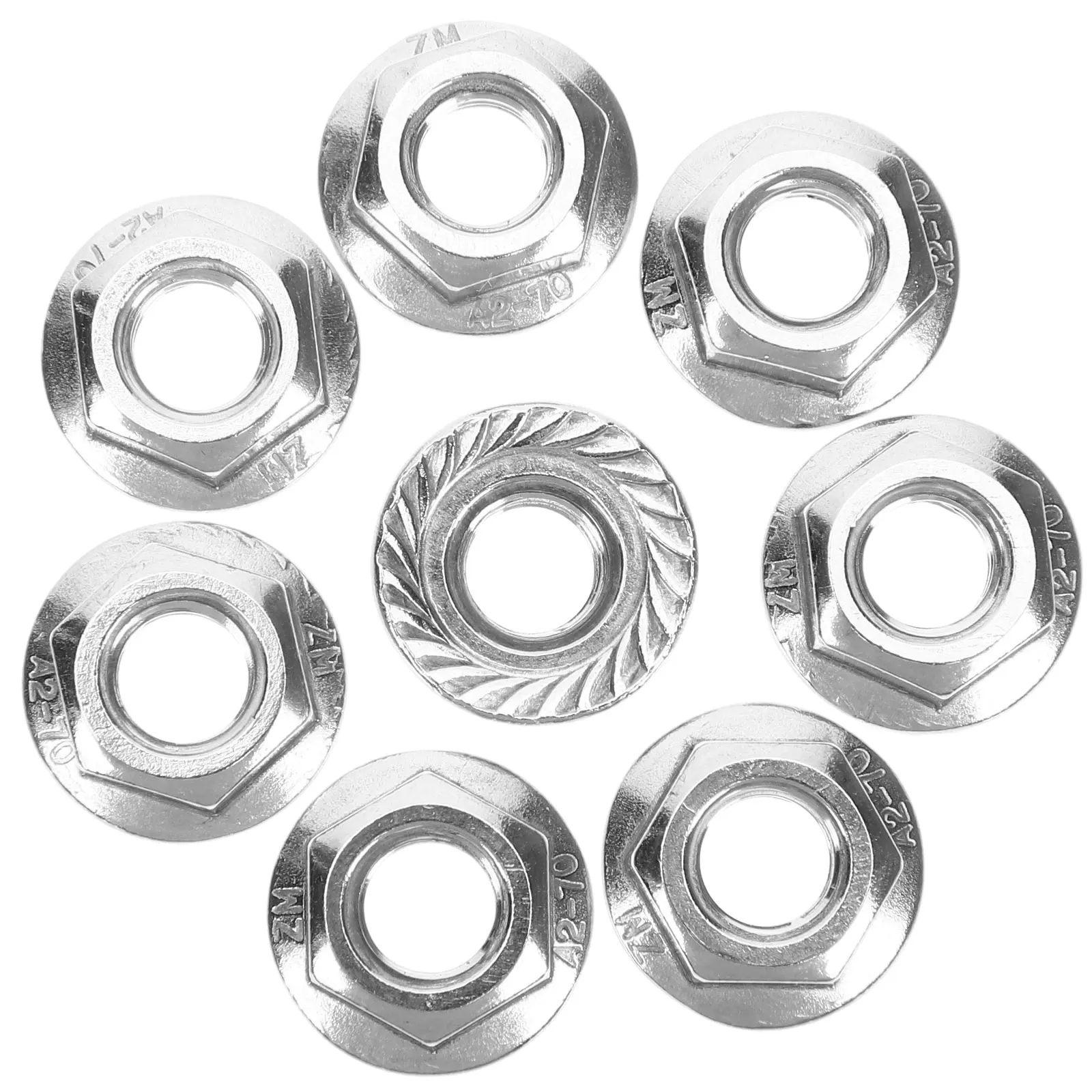10 Pcs Flange Nut Stainless Steel Serrated M8 Nut Lock Nuts High Grade 304 Anti Rust Temperature Resistant Oxidation
