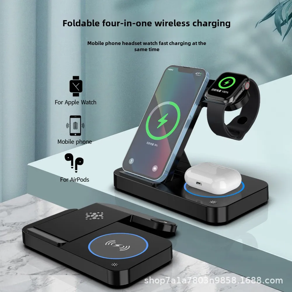 

Stand for Cell Phone Induction Charger Base 4-in-1 Wireless Charging Base Watch Smartphone Charging Dock High Speed Charger Fast