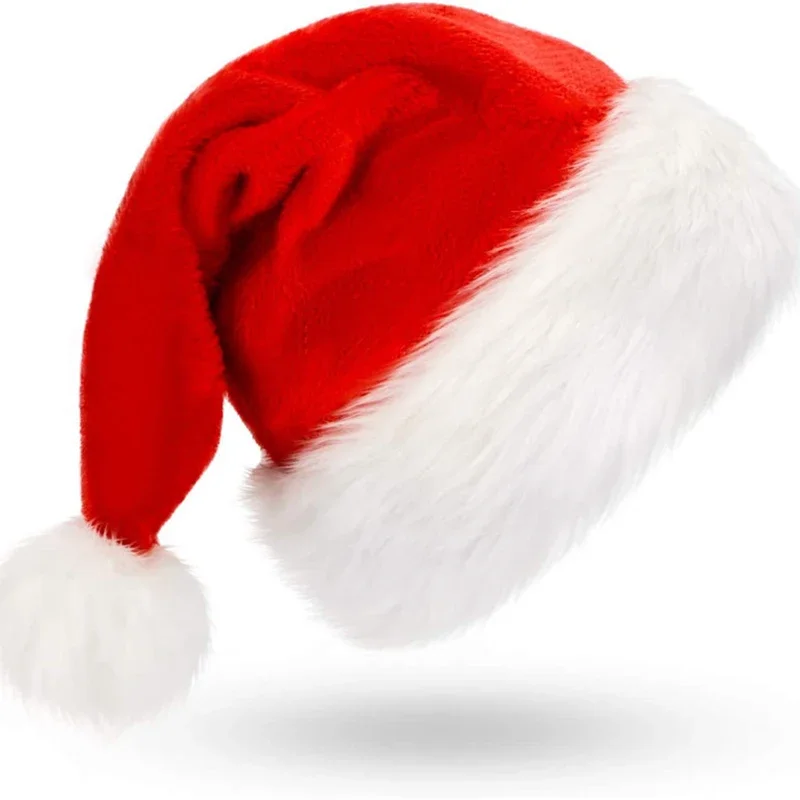 

Christmas Hat New Year Thick Adults Kids Christmas Decorations for Home Santa Claus Gifts Navidad Decor Winter Caps Red Hats