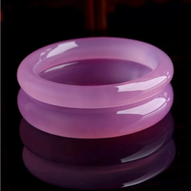 

Натуральный браслет из фиолетового агата-халцедона с эффектом ледяной крошки для женщин