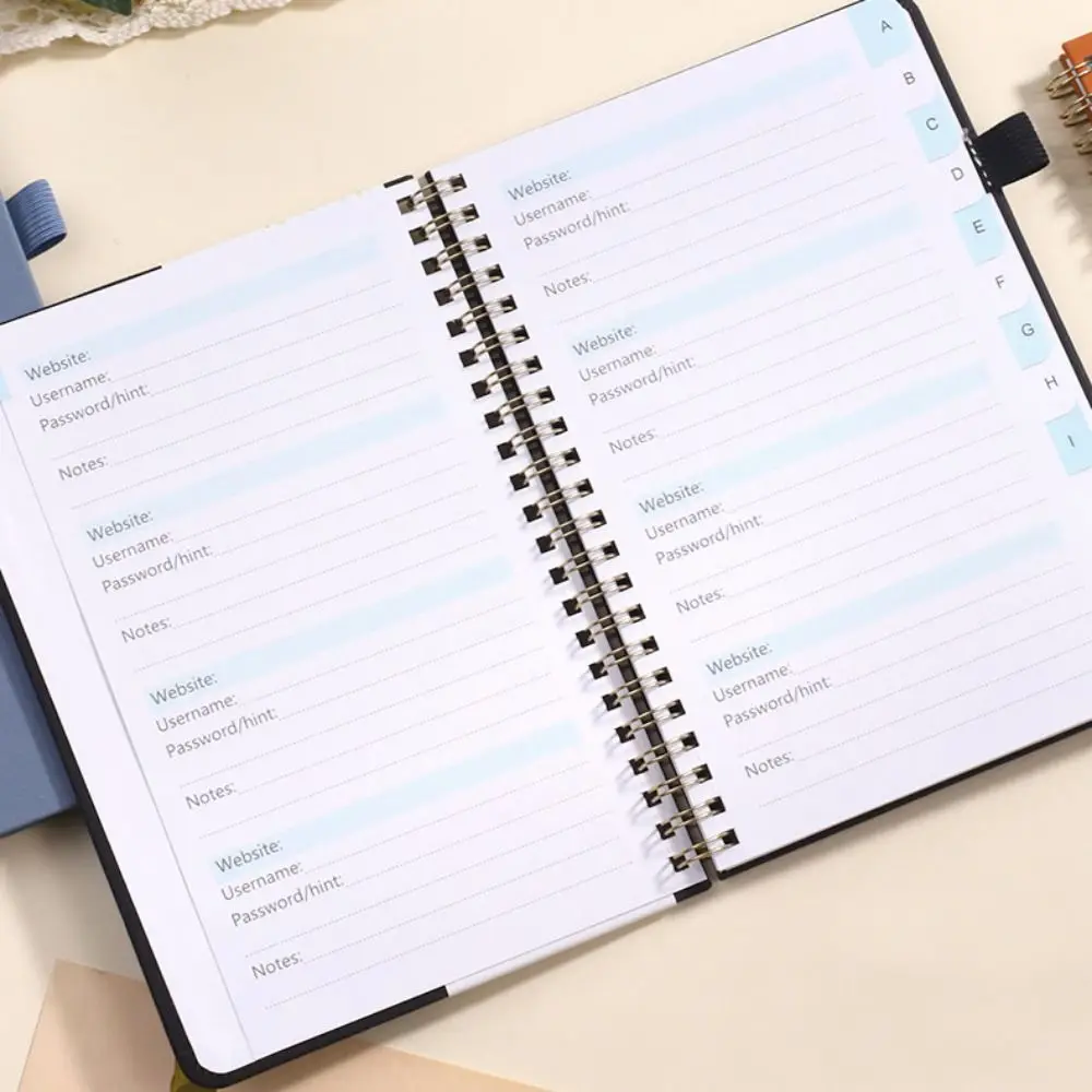 

With Alphabetical Tabs Pocket Password Keeper Book Coil Book with Penholder Password Keeper Notebook Portable Strap