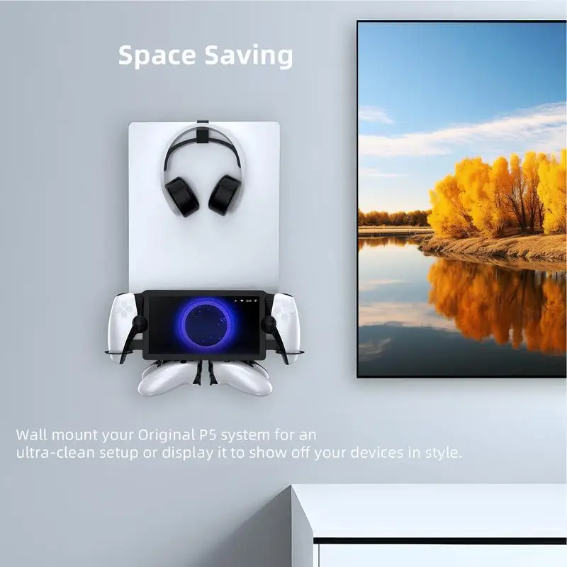 

Game Console Wall Stand Heat Dissipation Wall Bracket Handle Storage Rack Wall Mount Kit For Console Game Control Stand Holder