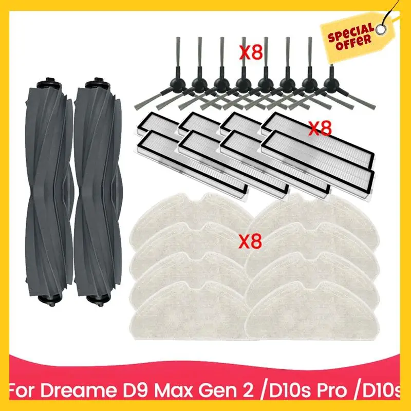 

26 шт., щетка, фильтр, комплект ткани для швабры для Dreame D9 Max Gen 2/D10s Pro/D10s, аксессуары для пылесоса, запасные части