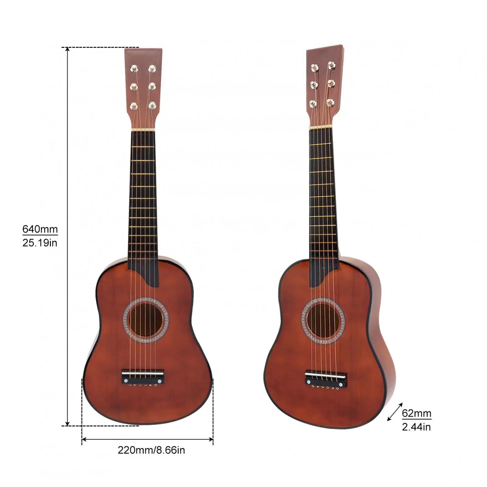 25 Inch Basswood Acoustic Guitar 6 Strings Guitarra with Pick Strings Mini Ukulele Accessories Musical Instrument Gifts