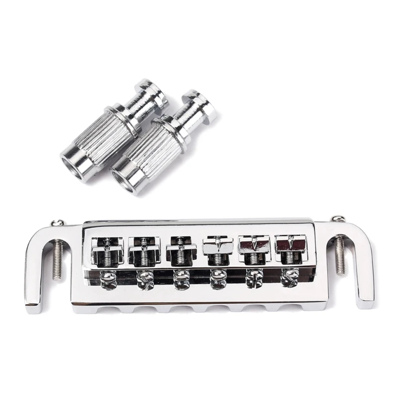 77HC Adjustable Combination Saddle Electric Guitar Bridge Wraparound Bridge Stop Tailpiece Electric Guitar Parts with Rollers