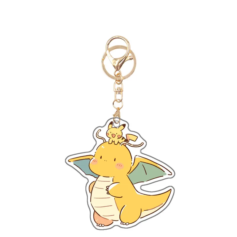 الأصلي الذاتي الصنع البوكيمون الاكريليك Dragonite Lugia Qikachu Gengar Venusaur Charizard Blastoise أنيمي الطرفية المفاتيح قلادة