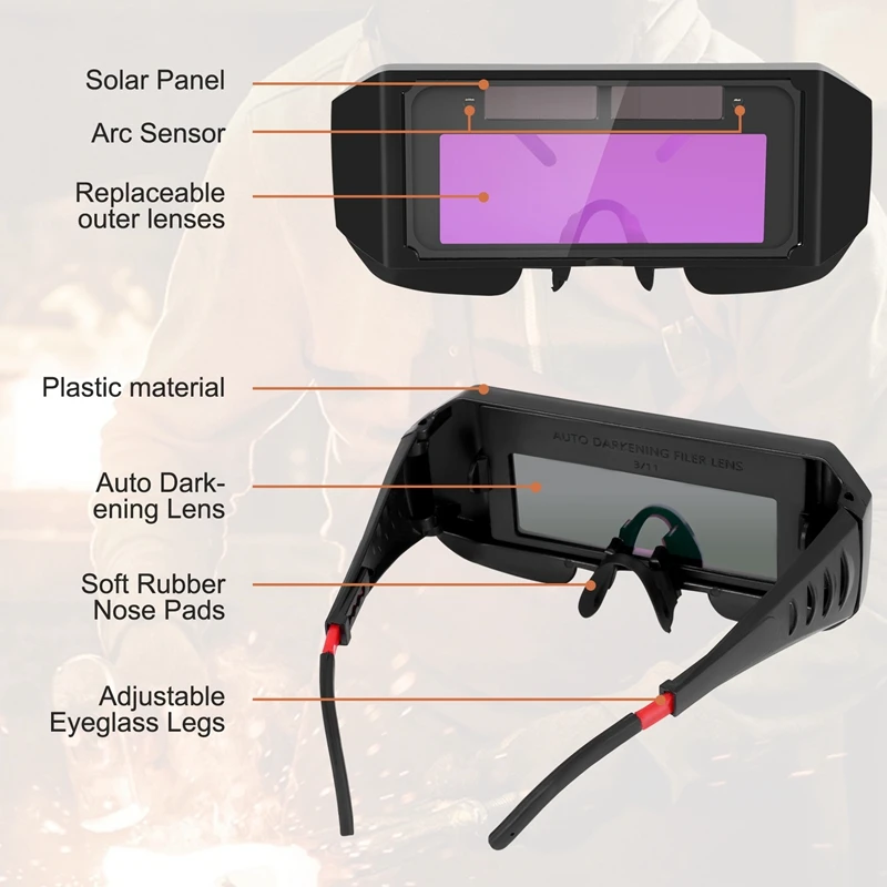 Auto Darkening Welding Helmet Durable Automatic Light Change Anti-Glare Eyes Shied Goggle Glasses Masks Autos Shades