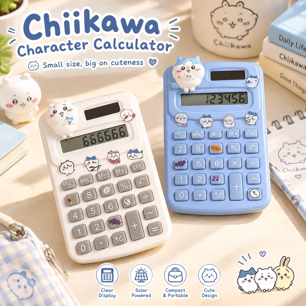 Scientific Calculator For Secondary School - かわいいチーカワのミニポケット電卓。持ち運び可能で、静音設計。小さくて、学生の学習や試験、旅行、学校、オフィスでの使用に最適。