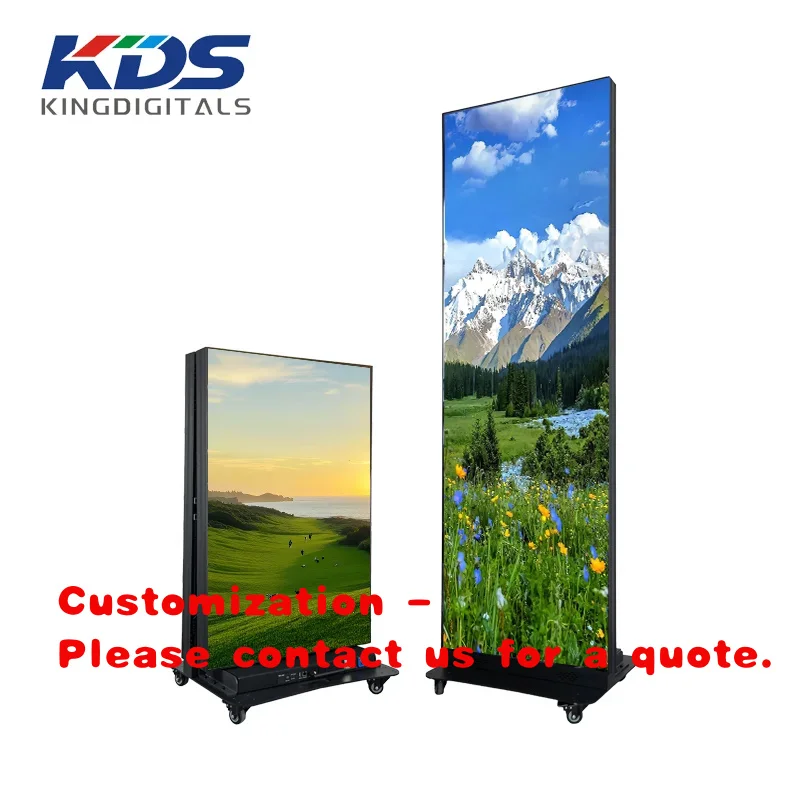 custom.Indoor HDP1.86 P2.5 GOBLight-emitting diode folding poster screen640x1920mmMillimeter-sized, floor-standing, full-color L