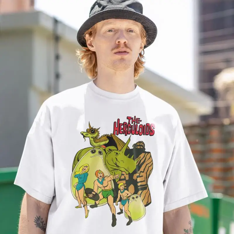 Herculoids T Shirt Vintage 80'S Saturday Morning Cartoon Branco