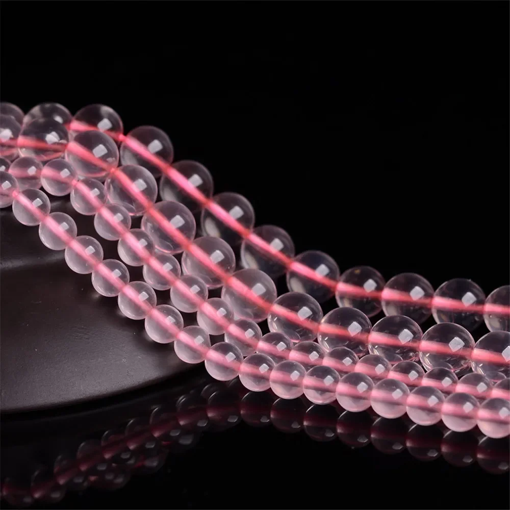 

Бусины из натурального мозамбикского розового кварца класса А, НЕ окрашенные, 5-12 мм, гладкие, полированные, круглые, нить 15 дюймов