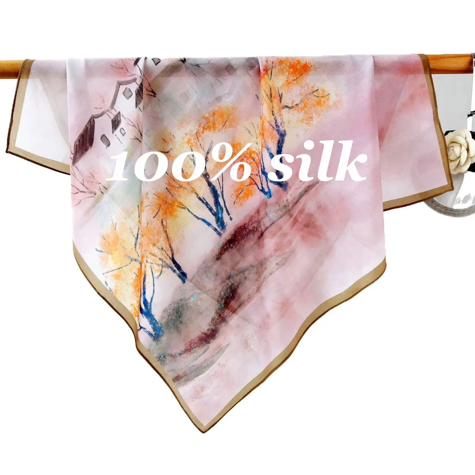 

Ханчжоу 100% натуральный шелковый шарф женский платок женская шаль обёрточная бумага хиджаб бандана квадратные шарфы высокого качества элегантные