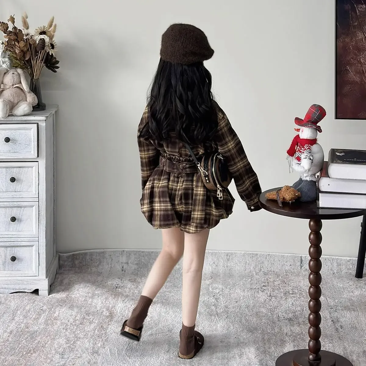 بدلة الفتيات لخريف 2025 ملابس أطفال جديدة كورية للفتيات الصغيرات قميص بأكمام طويلة شورت برعم الزهور مجموعتين #4