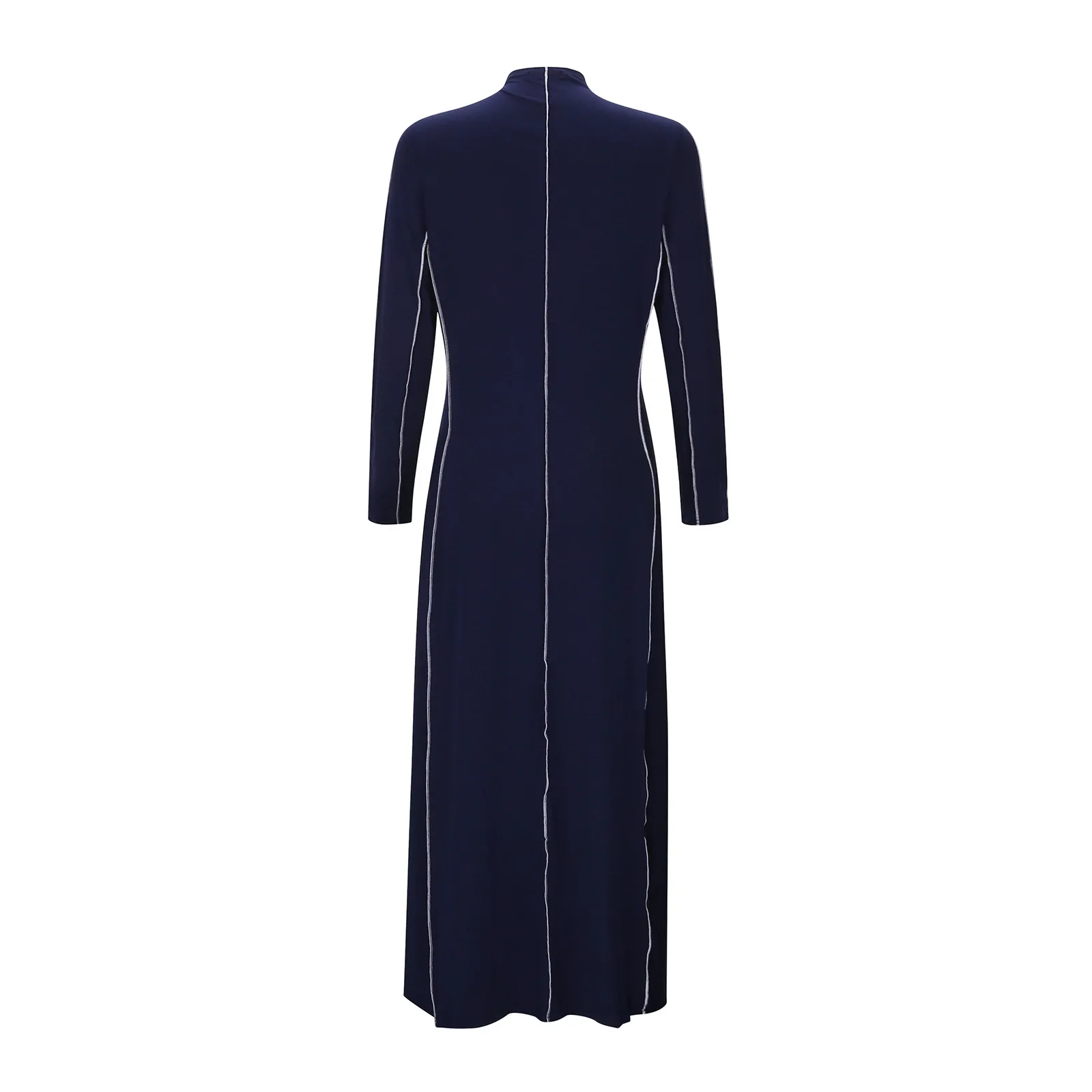 Robe maxi décontractée de style français pour femmes, monochromatique, patchwork de fibres, hanche de chaîne, robes sexy, automne, 2024