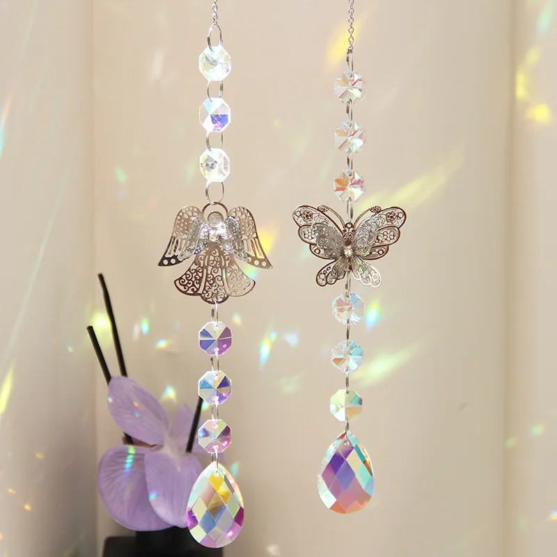 Angel Butterfly Sun Catcher – Garden Hanging Ornament with Rainbow Prism Effect, Dreamy Outdoor Decor for Yard, Patio & Balcony