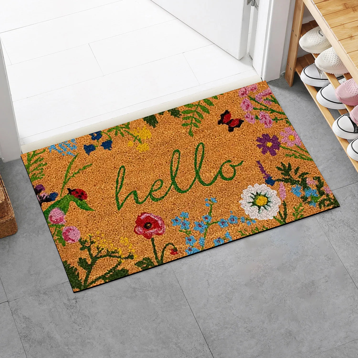Thin Non-slip Floor Rug Mat, Durable Welcome Doormat Outdoor Entrance Mat, Welcome Mat, Machine Washable, Suitable for Family,