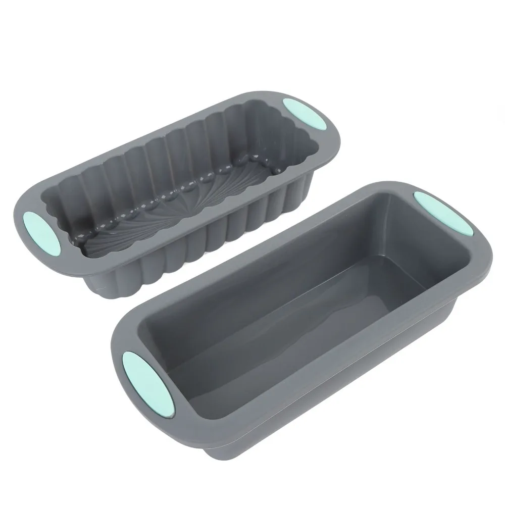 2PCS Food Grade Silicone Silicone Loaf Pan Rectangular Shape Non Stick Surface Cake Pan Easy Release Oven Safe Bakeware