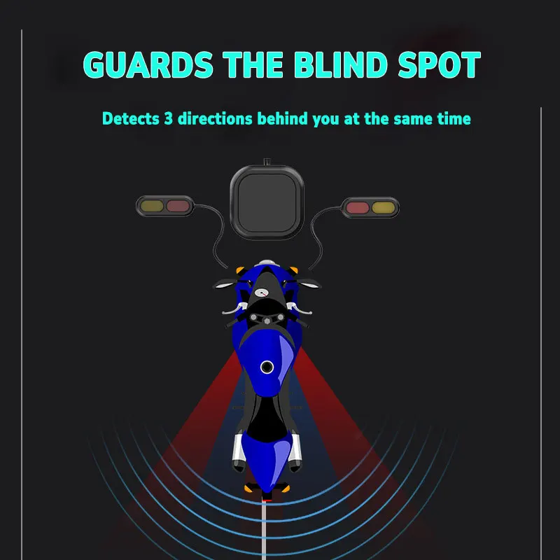 Motorcycle Blind Spot  Detection System 77Ghz Millimeter Waves Reversing Sensor Blind Spot Monitoring Range 50m