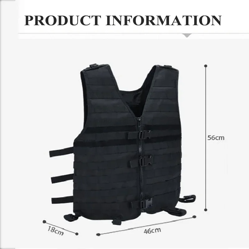 Chaleco táctico MOLLE Swat para airsoft, pesca y caza