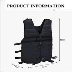 Chaleco táctico MOLLE Swat para airsoft, pesca y caza