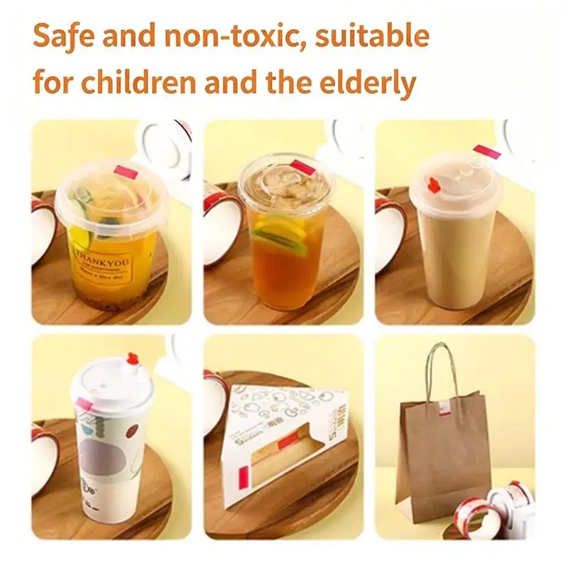 Bubble Tea Cup Sealing Stickers: Individual Seals 360/460 Sheets Prevent Spills Tight Seal - view 3