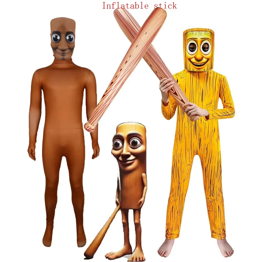 TungTung Sahur Volwassen Kinderen Cosplay Voor Kinderen Cartoon Anime Jumpsuit Bodysuit Italiaanse Hersenkostuums Party Italiaanse Brainrot Set