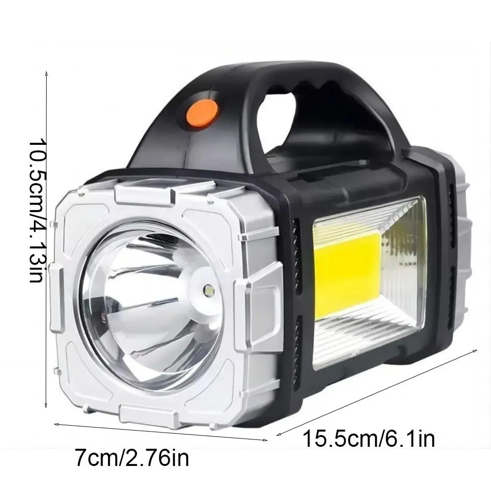 Waterproof Camping Flashlight Rechargeable LED Powerful Handheld Lantern Plastic Solar Charging Handheld Spotlight Outdoor