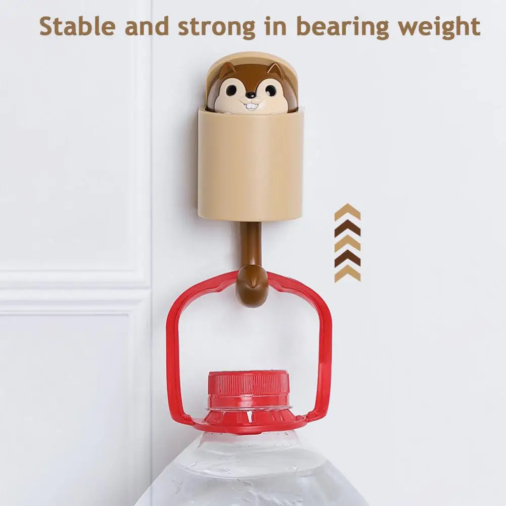 Kitchen Apron Hanger Adhesive Wall Hooks Squirrel Adhesive Wall Hook Set Retractable Cartoon Key Hanger Decorative for Entryway