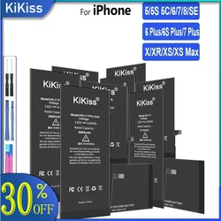 High Capacity Phone Battery For iPhone 5S 5 6S 6 7 8 10 Plus X SE Xr Xs Max Replacement Bateria batteries with Tools