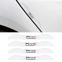 4PCS Transparent Car Door Edge Anti-Collision Strips For Fiat 500 500C 500X 500L Abarth 695 Protector Sticker Car Accessories