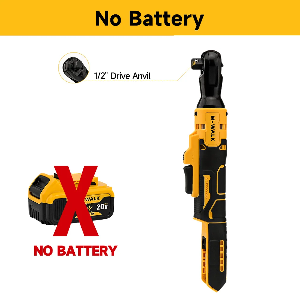 Elektrische Ratel Haakse Moersleutel 1/2 Inch Draadloze Variabele Snelheid Moer Verwijdering Wrench Power Tools Voor Dewalt 20V Batterij pin