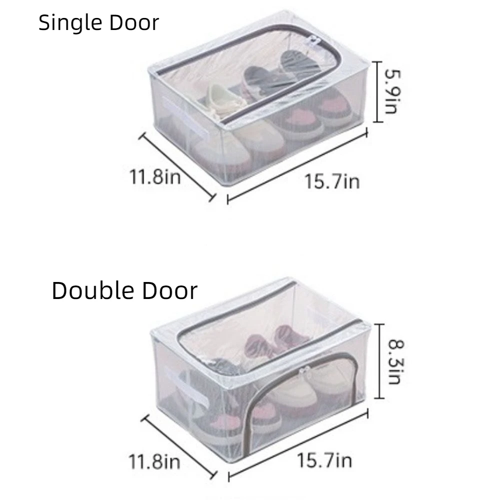 Thicken Foldable Shoe Storage Box Large Capacity Under-bed Shoe Rack with Handles Dustproof Shoe Cabinet Clothes