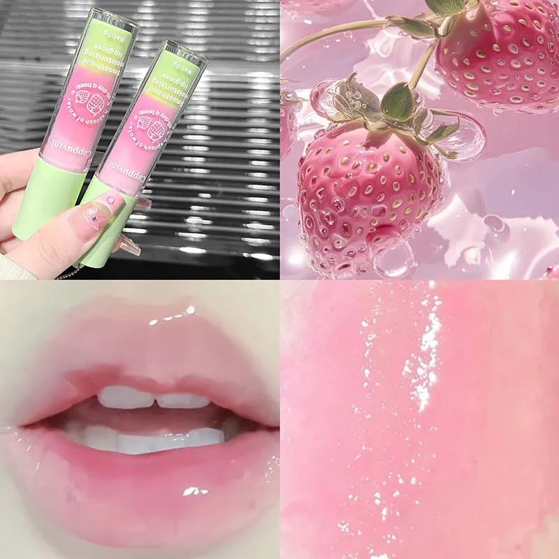 Cappuvini Roze Aardbei Lippenbalsem Waterig Hydraterend Verminder Liplijnen Lipgloss Lipverzorgingsproducten