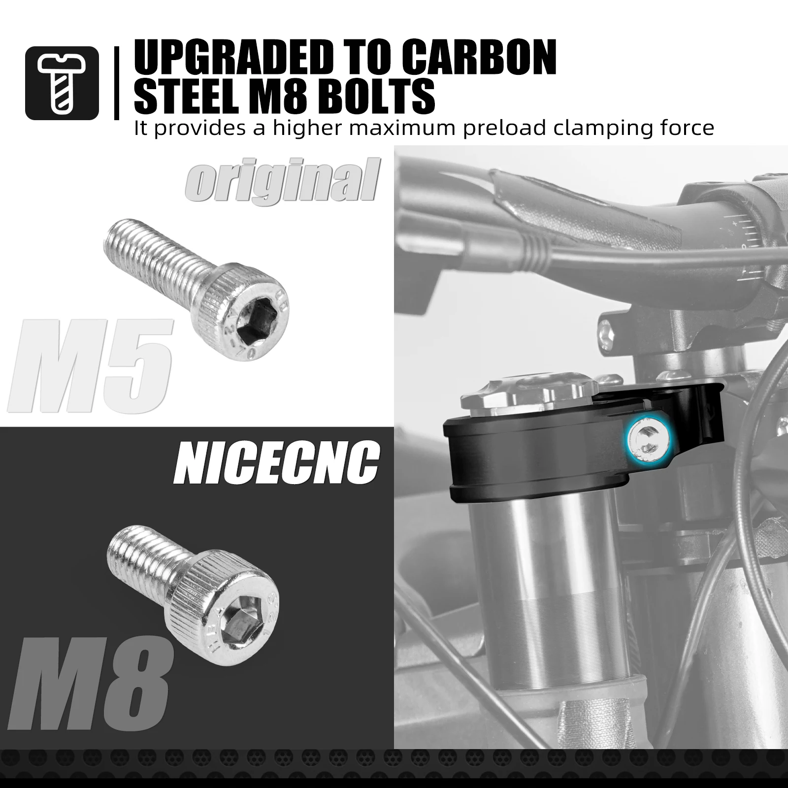 

NICECNC For Surron light bee X light bee S 2024 2025 Electric Bike Upper Triple Clamp Top Link Plate Bracket 7075 Aluminum Alloy