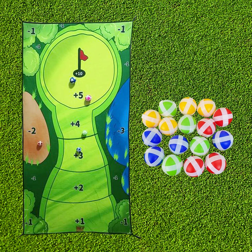 Portable Golf Training Mat for Indoor Outdoor Casual Golf Chipping Training Mat with Golf Ball Turf Swing Detection Batting Kits