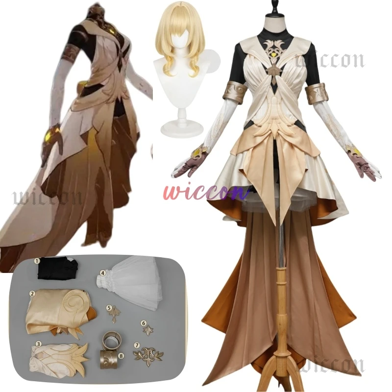 Aglaea Honkai Star Rail Aglaea Memosprite Cosplay Costume Tailor Dress Summon Amphoreus The Goldweaver Halloween Party for Women