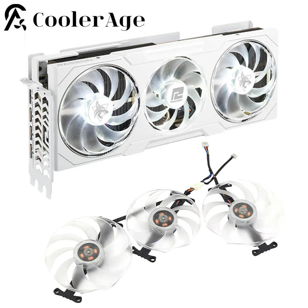 RX7900XT Video Card Fan Cooler For Powercolor RX 7900 XTX Hellhound Spectral White T129215BU Graphics Card Cooling Fan