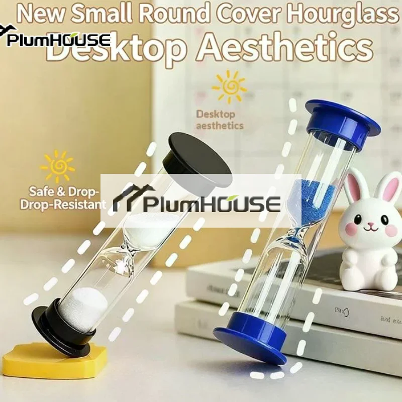 1/6 Pcs White Sand With Clear Glass Body Round Cover Perfect For Teeth Brushing Cooking Home Desktop Decoration