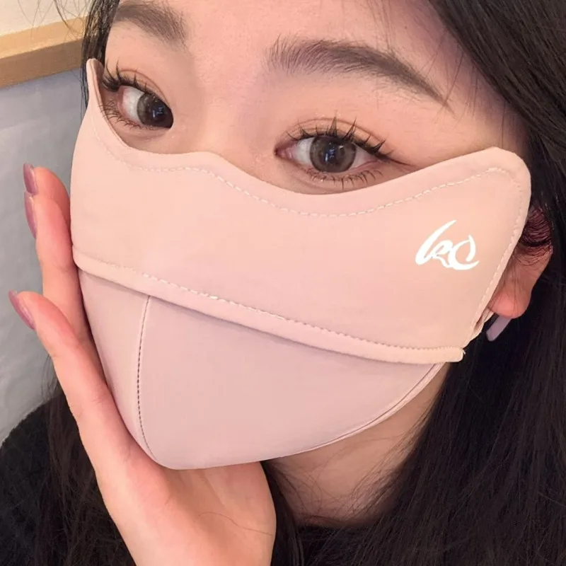 2026 New Face Mask Outdoor Sports Summer Ice Silk Sunscreen Face Sun Protection Forehead Thin Section Breathable Mask