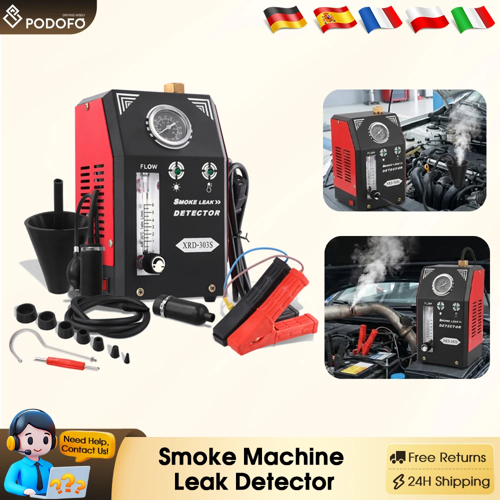 Máquina de Humo EVAP Podofo, Detector de Fugas Automotriz para Todos los Vehículos de 12V CC