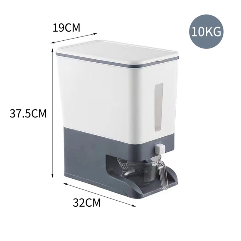 Sealed Grain Container Storage Household Cereal Rice Box Dispenser Bucket Rice Cans 10KG-A
