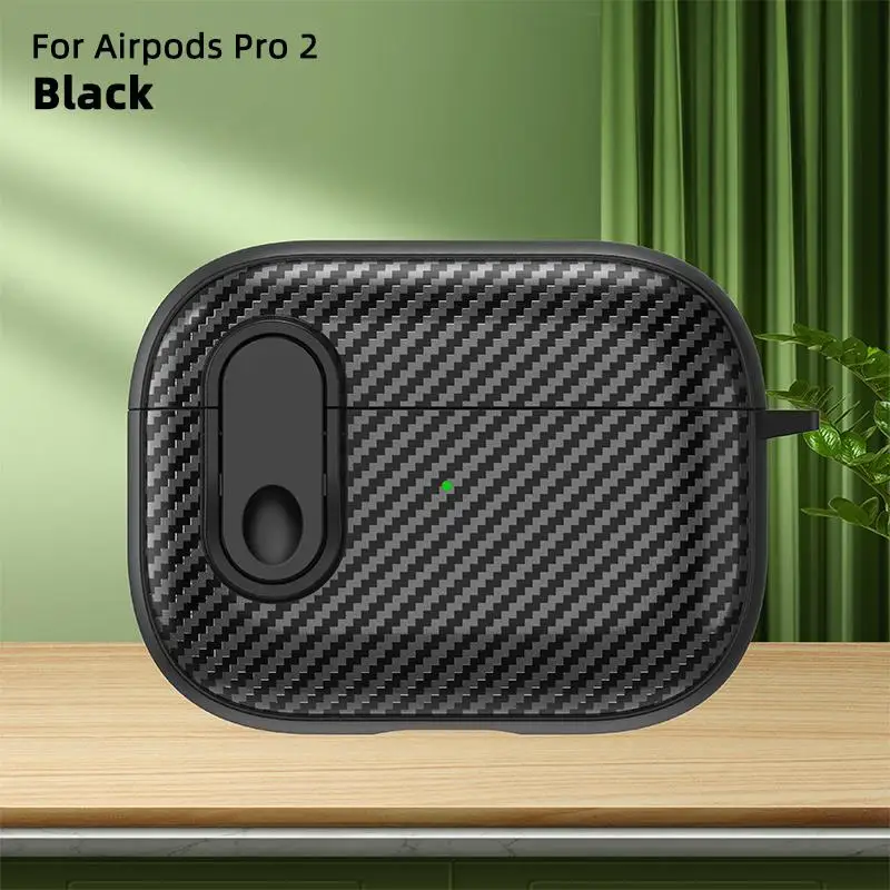 Carbon Fiber Lock Case For Apple AirPods Pro 2 2nd 3 2 1 Generation Cover For AirPods Pro 2023 Cases TPU Shockproof Fundas Shell