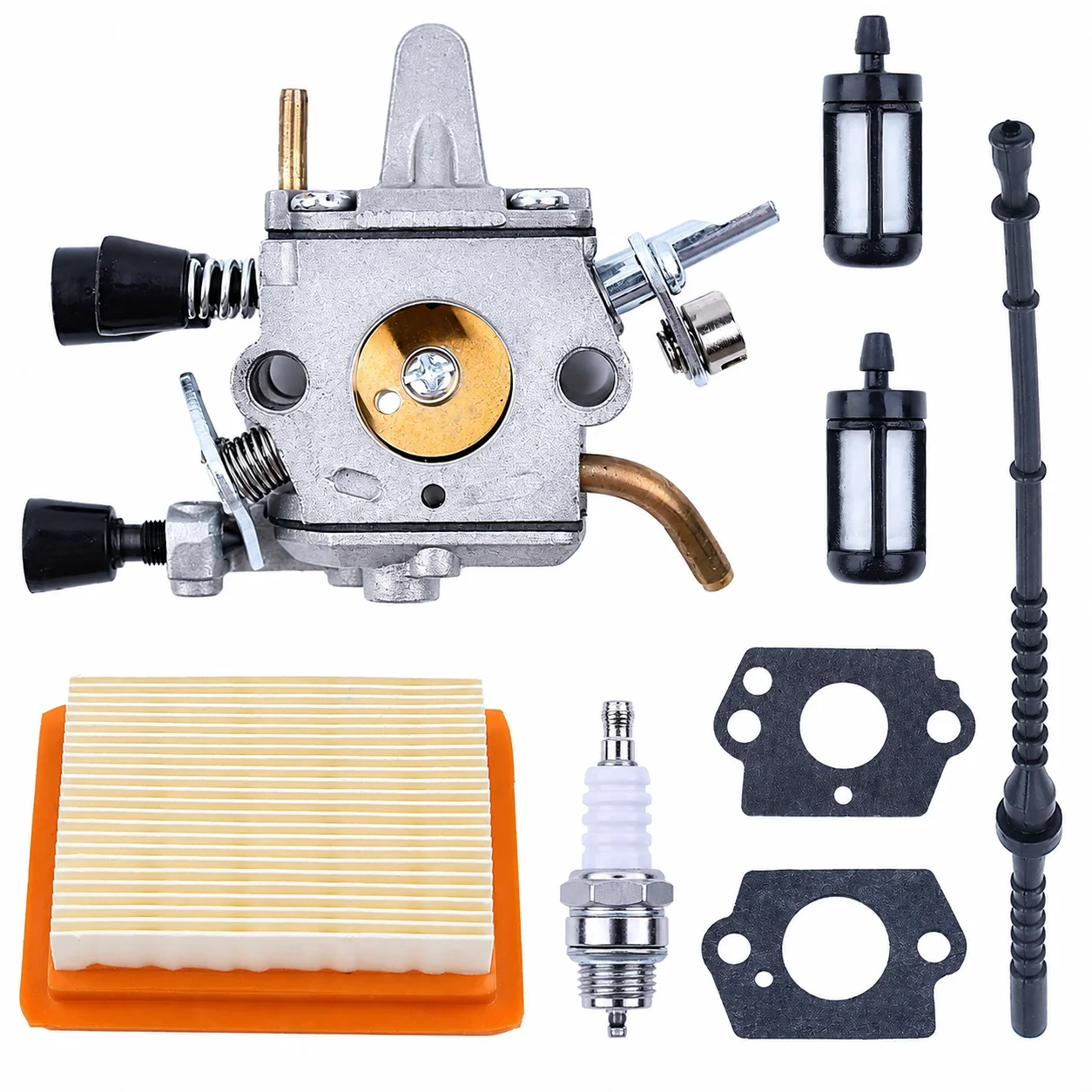 Fuel Filter Tune Up Kit For Stihl FS250 FS300 FS350 Trimmer and Weedeater Parts Replaces 4128 358 0800 4134 141 0300 Spark Plug