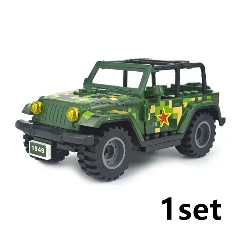 SUV militare Jeep Car Building Blocks 1Pcs New City Truck Off-road Car MOC Classic Model Brick kid per Puzzle giocattolo tecnico regalo